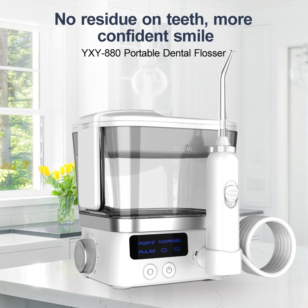 Irrigateur buccal électrique 600 ml, hydropulseur dentaire pour usage domestique, fil dentaire portable de table pour usage domestique