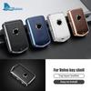 Metal Leather Car Remote Key Case Cover Shell For Volvo XC60 XC40 XC90 S90 V60 S60 V90 2010- Holder Protector Fob Keychain