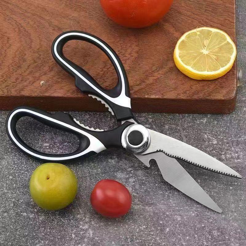 Multifunctional Kitchen Scissors: Stainless Steel Bone Cutter, Meat and Fish Scraper, Bottle Opener