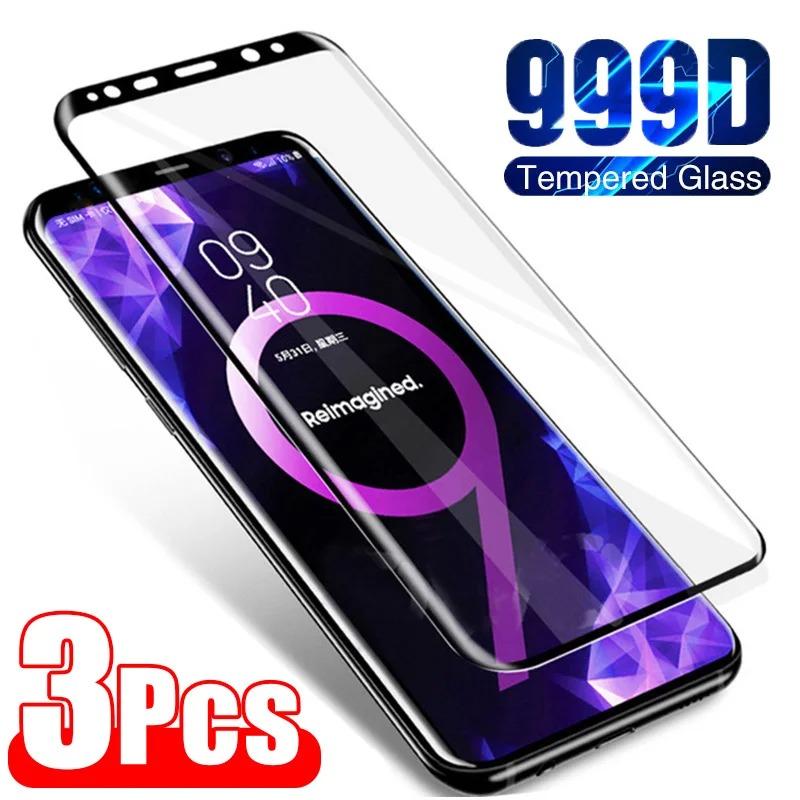 3 pçs vidro temperado para samsung note 9 10 20 ultra samsung s24 s23 s22 s21 s20 ultra s10 s9 s8 plus protetor de tela de cobertura completa