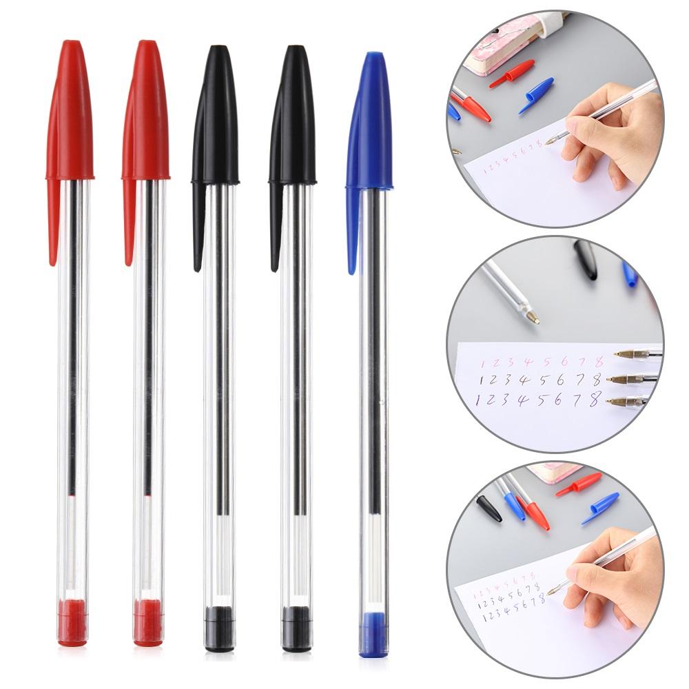 5Pcs Ballpoint Pens Long Lasting Smooth 1.0 Mm Ballpoint Pen Black Red Blue Pens Student Stationery School Office Accessories