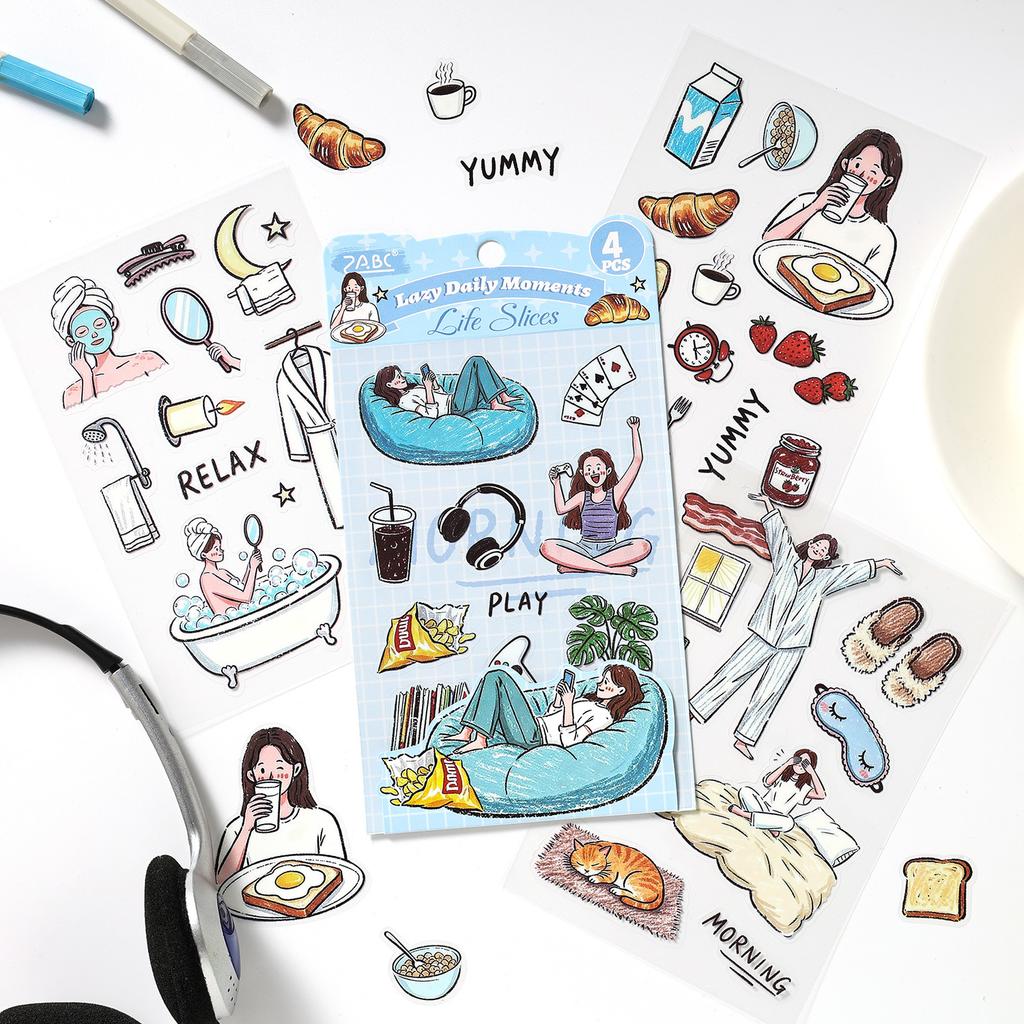4pcs/1lot Kawaii Stationery Stickers Beautiful Collection Book Collection Diary Decorative Stickers Scrapbooking Craft Stickers