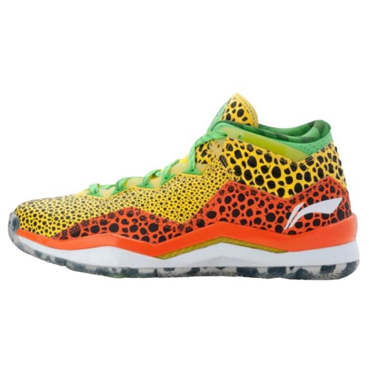 Li Ning WOW 3 Way Of Wade 3 Rutschfeste Mittelhohe Basketballschuhe Herren Gelb Grün Orange ABAJ013-29