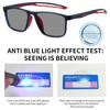 Photochrome Blaulicht-Lesebrille Blaulichtblockierend Multifokal Quadratische Brille Augenschutz Ultraleicht