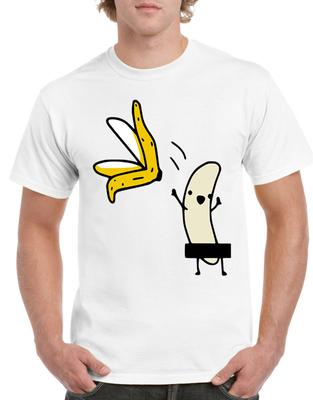 Naked Banana T-Shirt Stripping Banana Striptease Funny Party Gift Tshirt Top