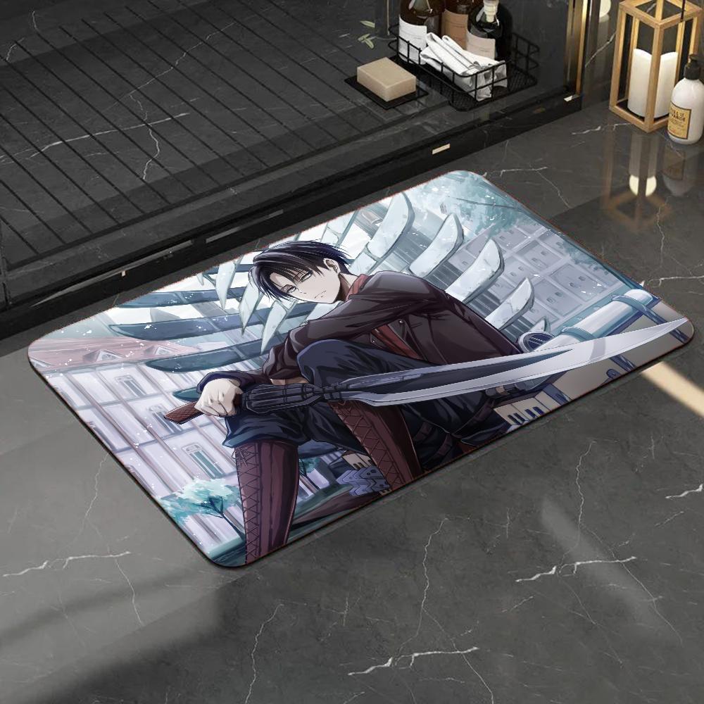 1 Stück Anime Attack On Titan Levi Ackerman Saugfähige Matten Rutschfeste Matten Heimdekorationszubehör Teppiche Heimküchenbodenmatten
