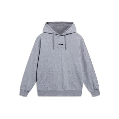 Li-Ning Sweat à capuche à logo Série Mode Sport Unisexe Hauts Floral-Gris AWDT597-3