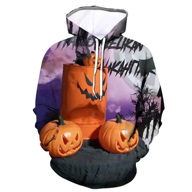 3D-gedruckte lustige Halloween-Hoodies für Herren Fledermaus-Kürbis-Grafik Pullover Lässige Kapuzen-Oversize-Tops Sweatshirts Lange Ärmel