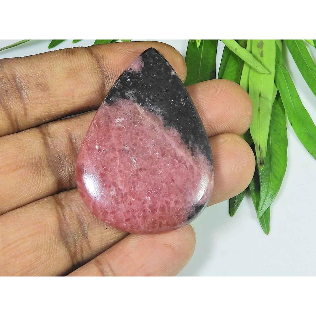 34X46X05MM Natural Red Rhodonite Quartz Pear Cabochon Loose Gemstone SK-3748