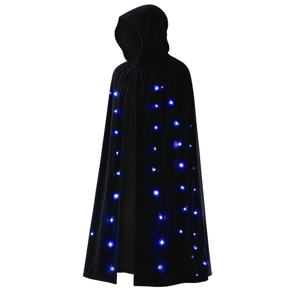 Cosplay Cloak Adult Light Up Features Fleece Fabric Halloween Ghost Dress Demon