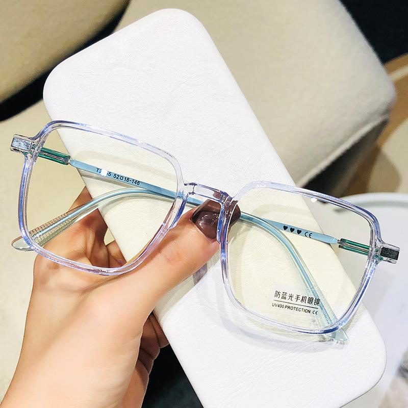 2055 Korean Glasses Frame Men'S And Women'S Square Frame Anti-Blue Light Finished Myopia Frame Ultra-Light Matching Degree Glasses