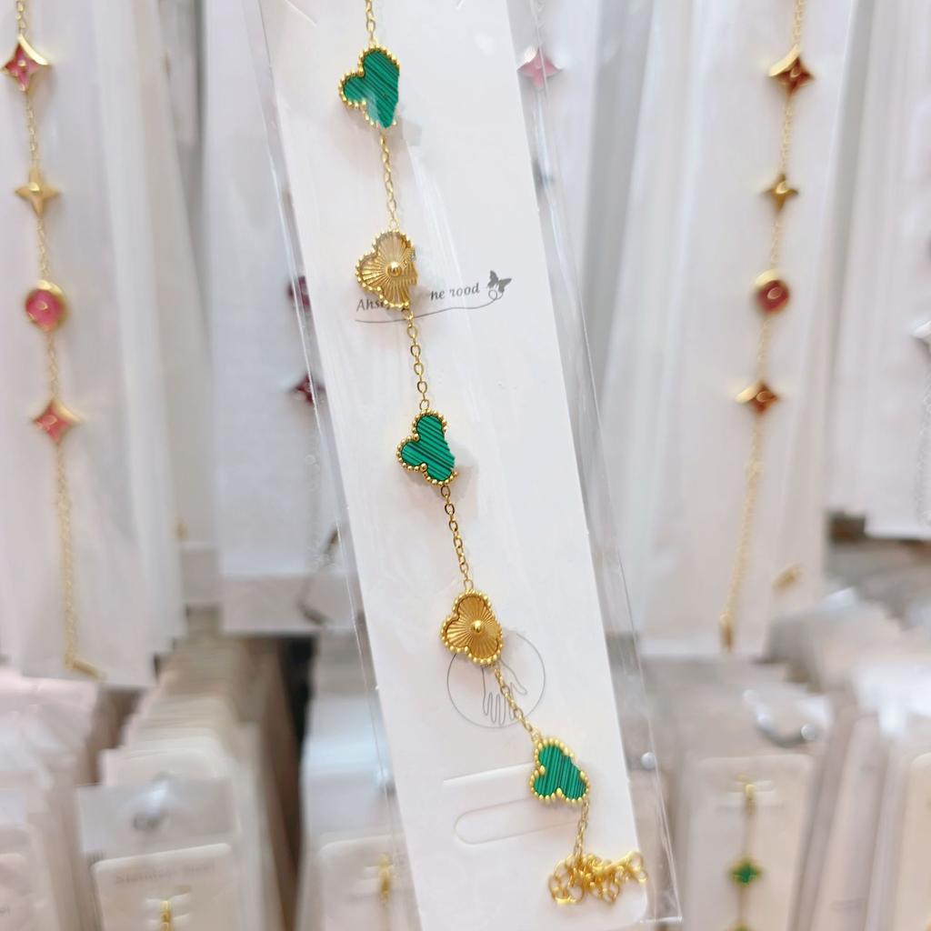 Double-sided Five-flower Four-leaf Clover Bracelet Titanium Steel Does Not Fade Light Luxury High-end Jewelry