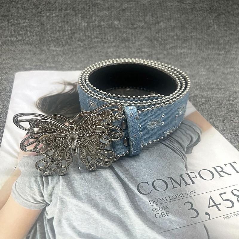 

The Blue Denim Belt Is A Versatile Casual Belt For Summer European And American Hot Girls, With A Unique And Fashionable Look. One Size синій