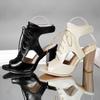 Women's high-heeled sandals summer new thick-heeled fish mouth shoes large-size Roman sandals