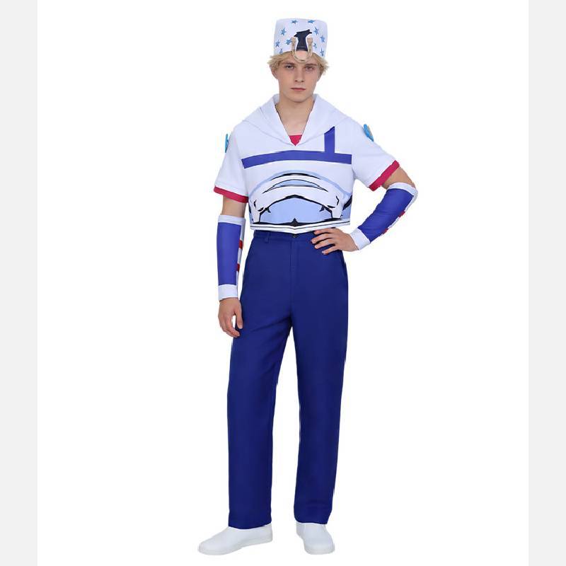 Jojos Bizarre Adventure Jonathan Joestar Cosplay Costume With Printed Fabric For Halloween Party