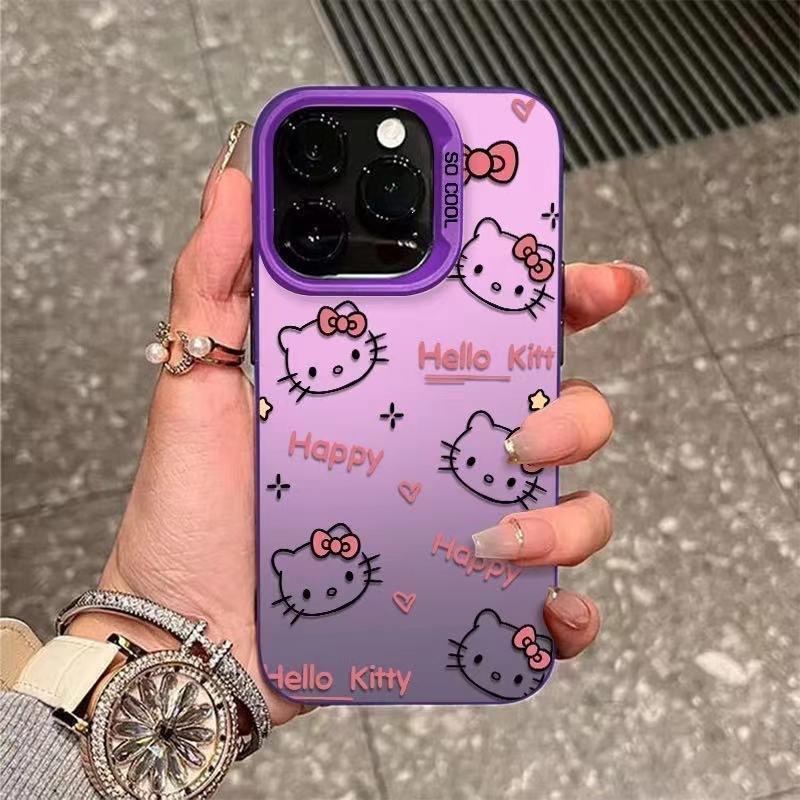KT cat iPhone16Pro phone case 15/14/13 laser 12 Apple 11XsMax/plus