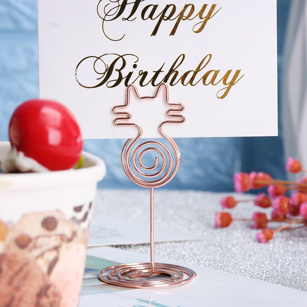 Supplies Desktop Decoration Cat Shape Clamps Stand Photos Clips Table Numbers Holder Place Card
