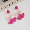 Exaggerated Vacation Wind Leaf Earrings Raffia Weaving Unique Personality Earrings Sweet Temperament Earrings