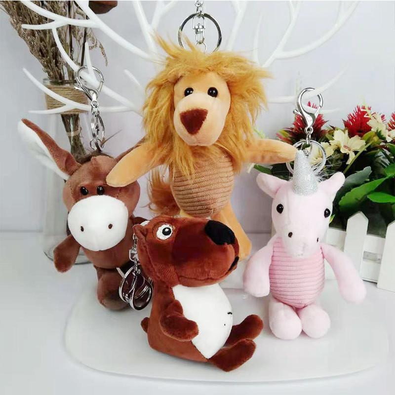 Attractive Animal Plush Keychain Adorable Lion And Elephant For Decoration Backpack