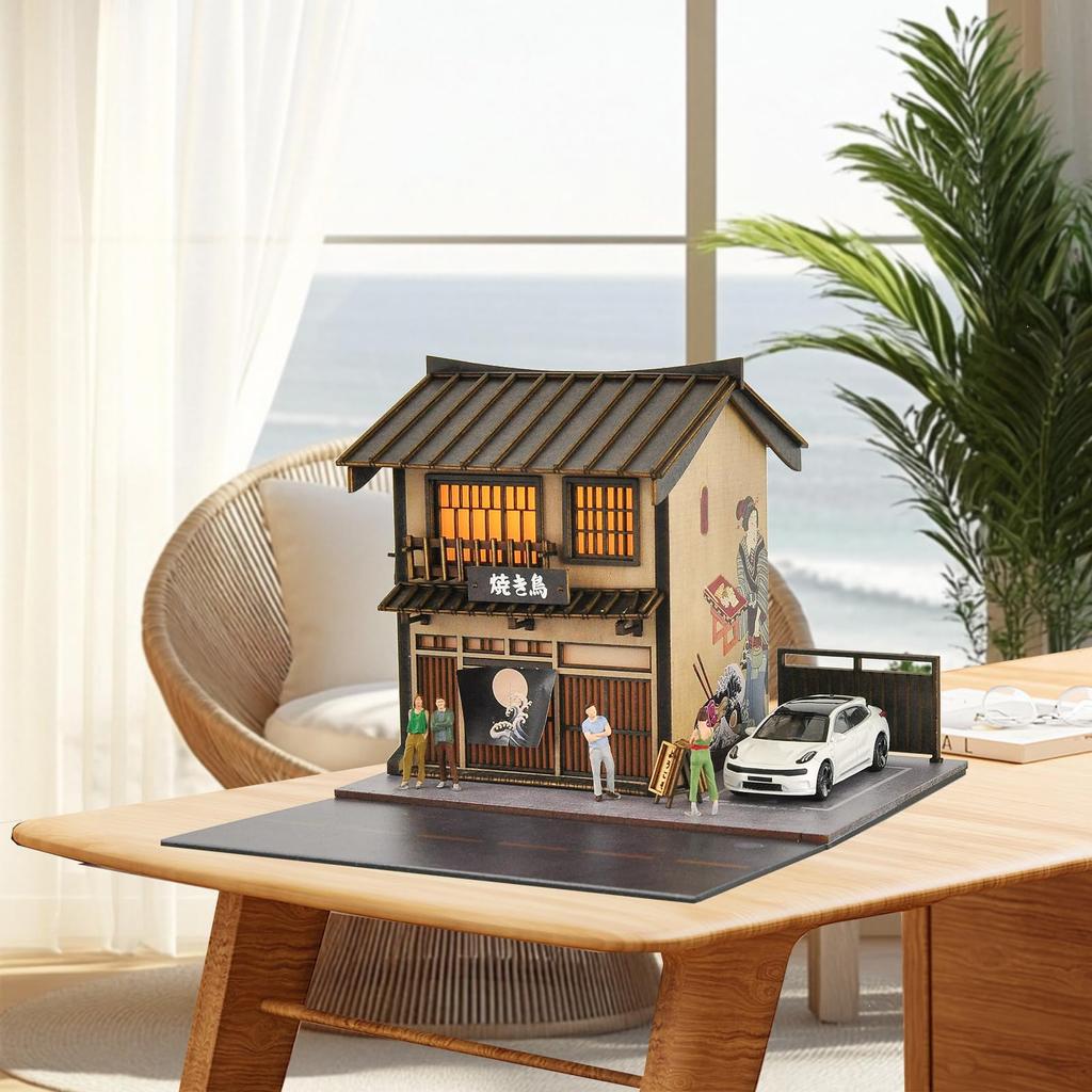 Cxiuiui Yakitori Restaurant Scene Model Building Collection Birthday Present Assembly Kit 1/64