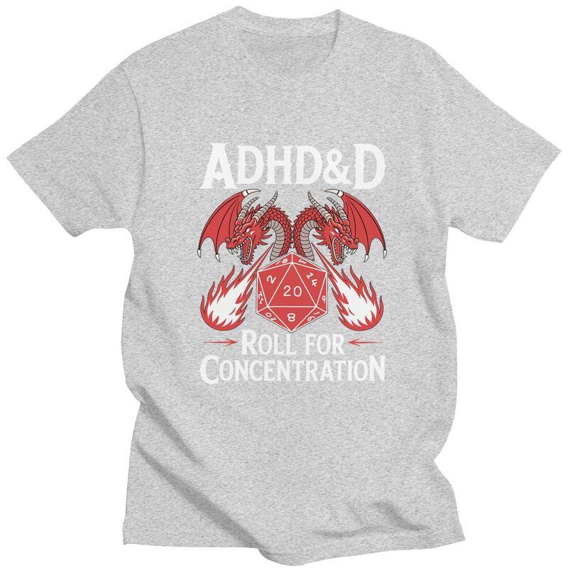 ADHS Rolle für Konzentration T-Shirt Unisex Kurzarm Mode Lässig Grafik T-Shirt Sommer Lockerer Schnitt Reine Baumwolle T-Shirt Oberteile