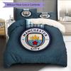 Set Copripiumino Trapuntato con Motivo Manchester City F.C Decorazione per la Casa Regalo (1 * copripiumino + 2 * federe senza imbottitura)