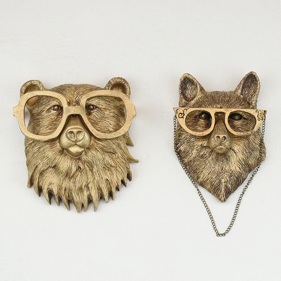 Imitation Copper Animal Pendant - Resin Wall Decor for Home, Restaurant, Bedroom, or Living Room