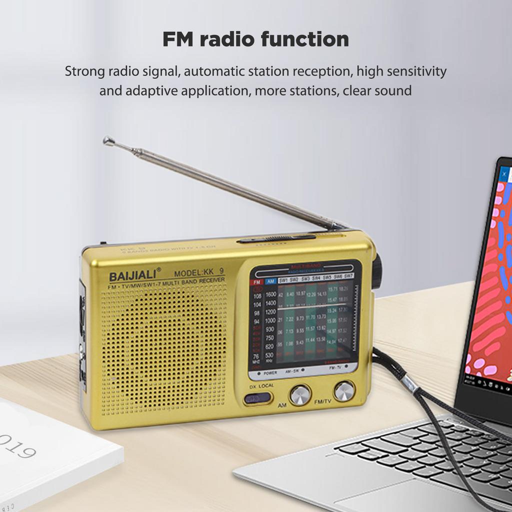 Plastic Emergency Weather Radio Full Band Portable Weather Radio SW AM FM Handheld Mini Radio Battery Powered for Indoor Outdoor