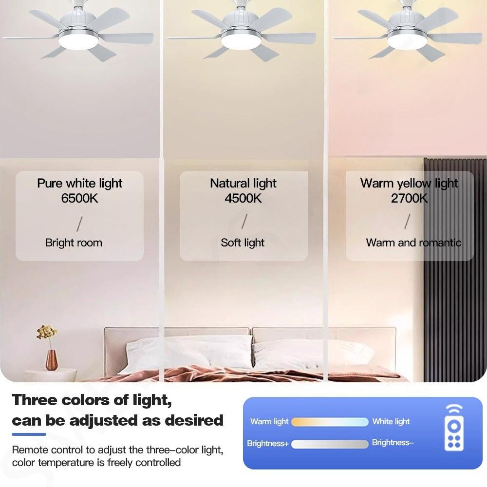 16 "Blade Household Small 3 Speed Adjustment Ceiling Fan Light Ceiling Fan With Light Tri color Dimming Lighting Fan