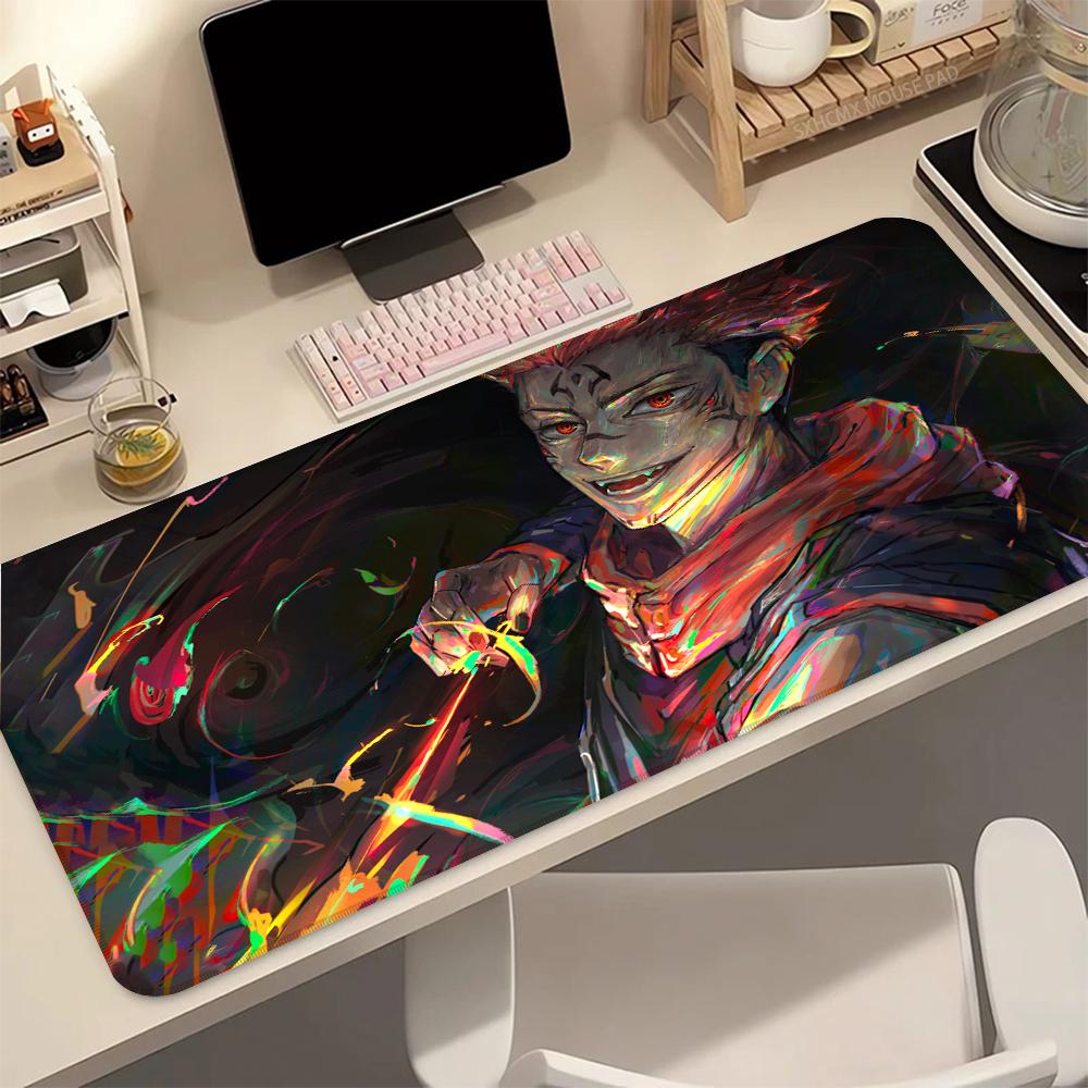 Anime J-Jujutsu K-Kaisen Sukuna XXL Grote Bureau Mat Muismat Gestikte Randen Waterdicht Computer Laptop Gaming Kantoor Bureau Decoratie 700x400x2mm