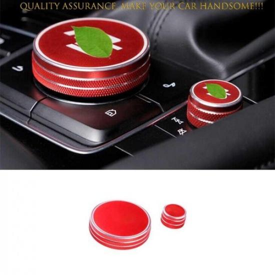For Mazda CX-30 2020-2023 Red Alloy Center Console Multimedia Knob Ring Cover