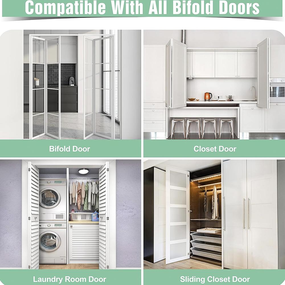 2Pcs Bifold Door Hardware Repair Kit Include Top & Bottom Bracket Sliding Barn Door Hardware Kit with Pivots Door Repair Parts