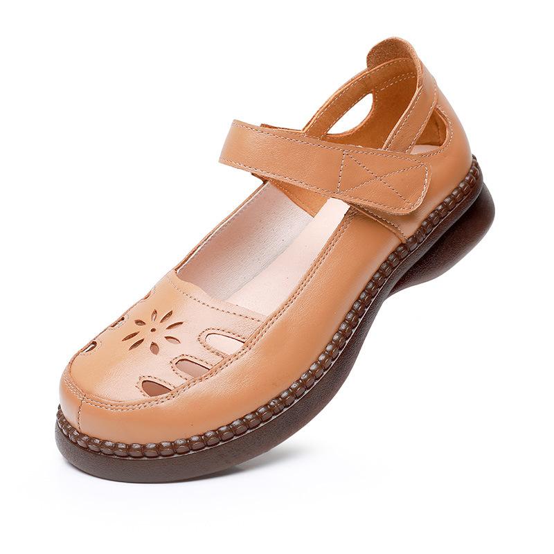 

Мода GKTINOO 2025 Лето Натуральная Кожа Перфорированная Обувь Женские Сандалии Повседневные Мама Плоская Мягкая Подошва Удобные Кроссовки Нескользящие 5