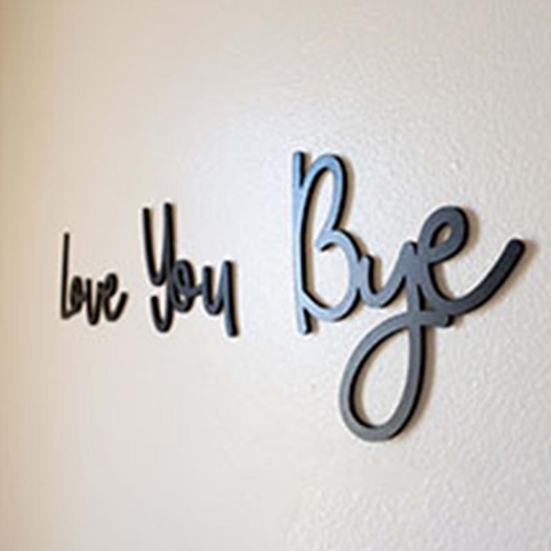 Love You Bye Iron Sign Home Decor Boho Vegg Decor Express Love and Warm for Your Family Lovers Veggkunst Gave Gang