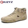Leather Casual Sneakers For Men 2024 New High Top Men Boors Motorcycle Shoes Luxury Dress Loafers Footwear Shoes Chaussure Homme
