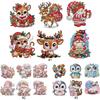 6Pcs Acrylic Gnomes Fridge Stickers Diamond Painting Refrigerator Magnet Diamond Painting Fridge Magnet for Car Mailbox Decor