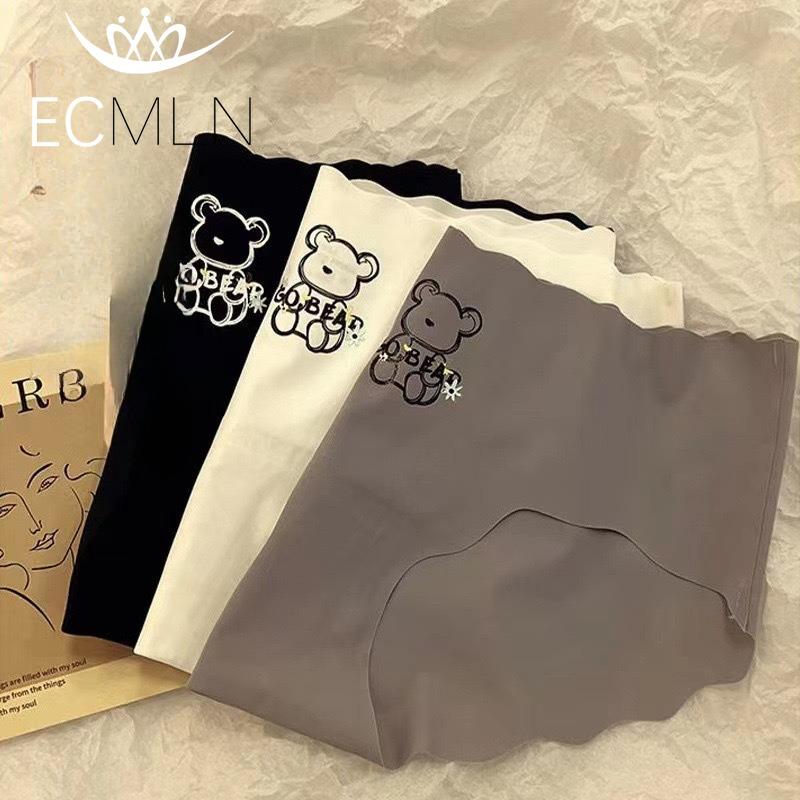 New Girls' Teddy Bear Thin Ice Silk Underwear Panties Seamless Breathable Knickers Women's Cotton Crotch Triangle Underwear Briefs Underpants