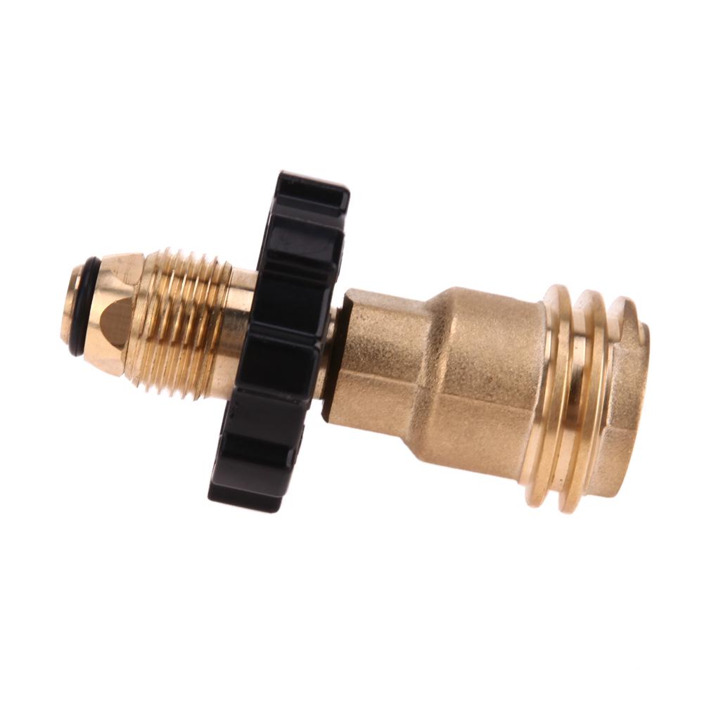 Universal Fit Gas Adapter Converts POL To QCC1/Type 1 Outlet Brass Adapter with Valve Propane Pressure Valve for Outdoor Camping