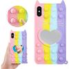 Yellow Heart Cat Case for iPhone Xs Max Cartoon Funny Kawaii Cute Silicone Cover Fidget Unique Design Aesthetic for Girls Boys Kids Cases(for iPhone X