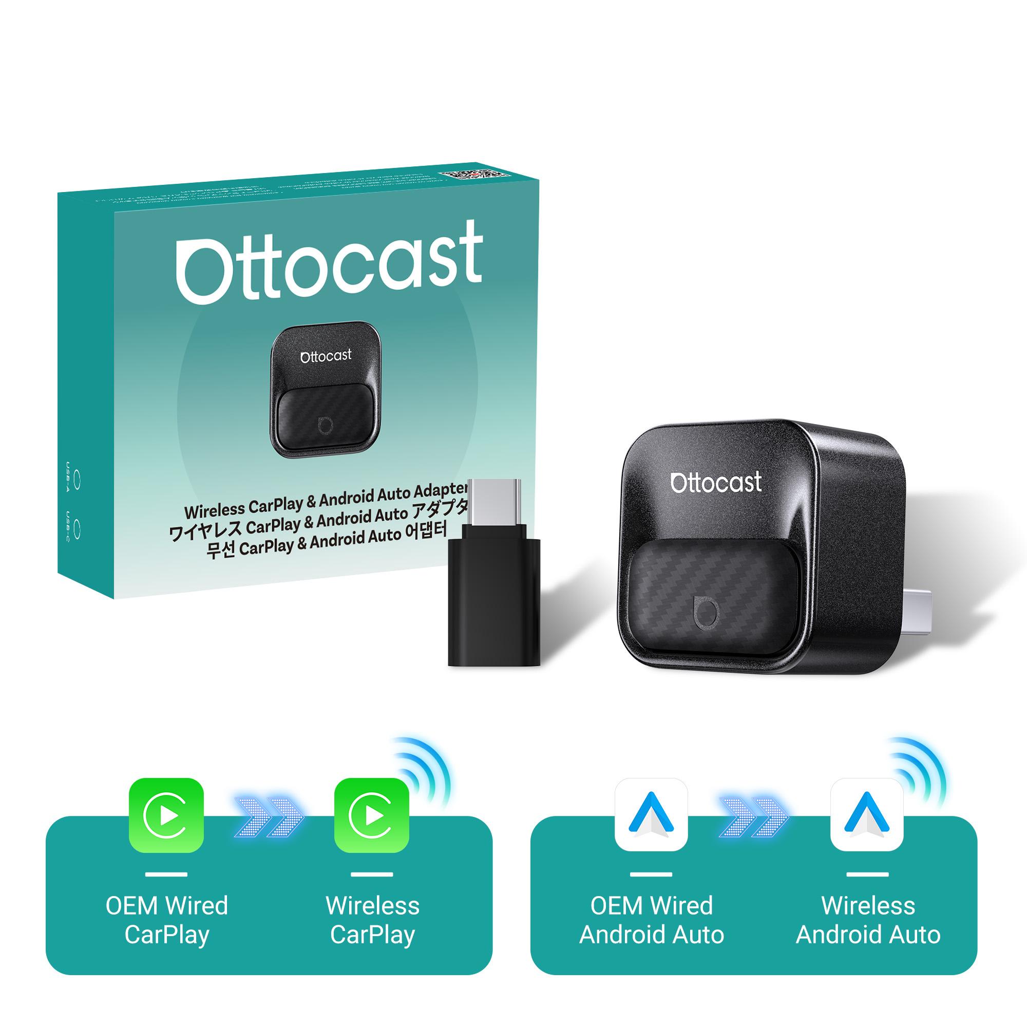 

OTTOCAST Tiny Cube Dongle 2 in 1 Wireless CarPlay Android Auto Mini Core Adapter Car Accessories for iPhone Samsung Google phone Ottocast MINI CORE