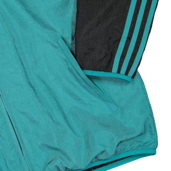 adidas Real Madrid Woven Training Size S BQ057 Mesh-Lined Jacket, (162-168cm), Black/Blast Emerald,