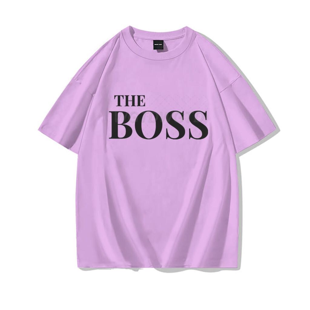 The Boss  The Real Boss Matching Tshirts Couples Matching Outfits Gifts Funny Letter Print Valentines Day Unisex Women Clothing