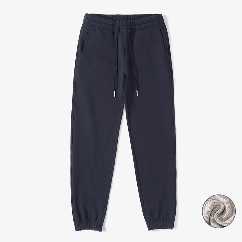 Spring Red Pure Cotton Casual Female Winter Fleece-Lined Track Pants