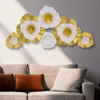 Iron Art Multiple Colors Carving Pattern Wall Hanging Home Decorations Floral Design Ornament Pendant Minimalist Nordic Style