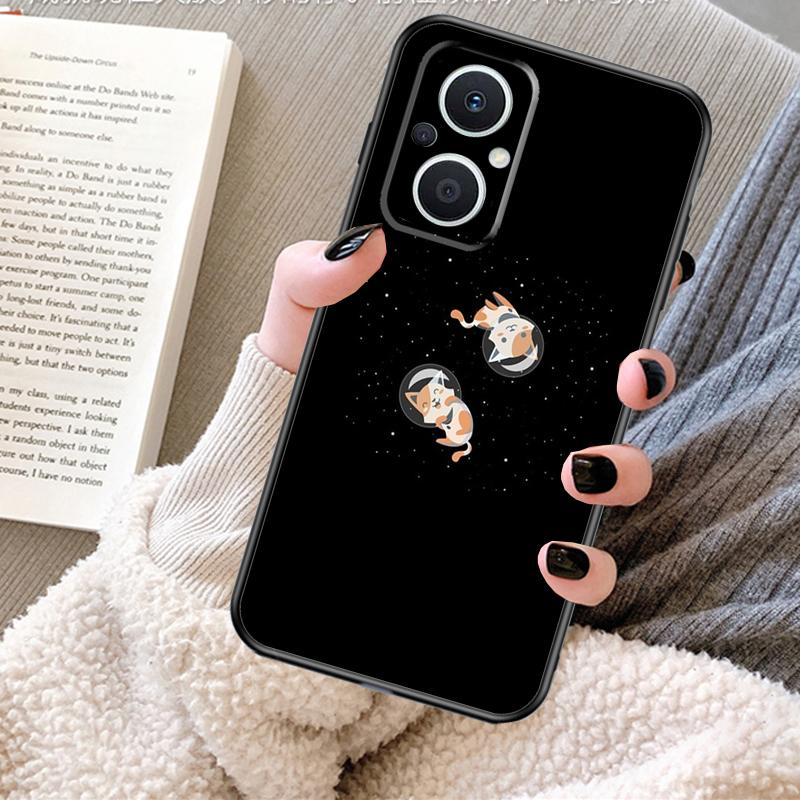 Space Happy Cats Case For OPPO Reno 13F 13 12 F 11 8T 7 8 10 Pro OPPO Find X8 X6 Pro X3 X5 Lite Cover Fundas
