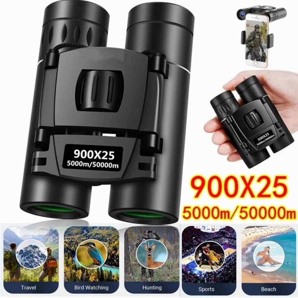 900x25 Mini Telescope Long Range Folding Binoculars Durable High Definition Binoculars