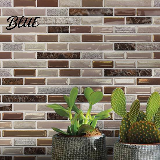 DIY Home Renovation Wall Decor 3D Gel Faux Mosaic Stickers Easy Peel & Stick Backsplash Tile Removable Tiles Vintage Brick Wallpaper for Kitchen,