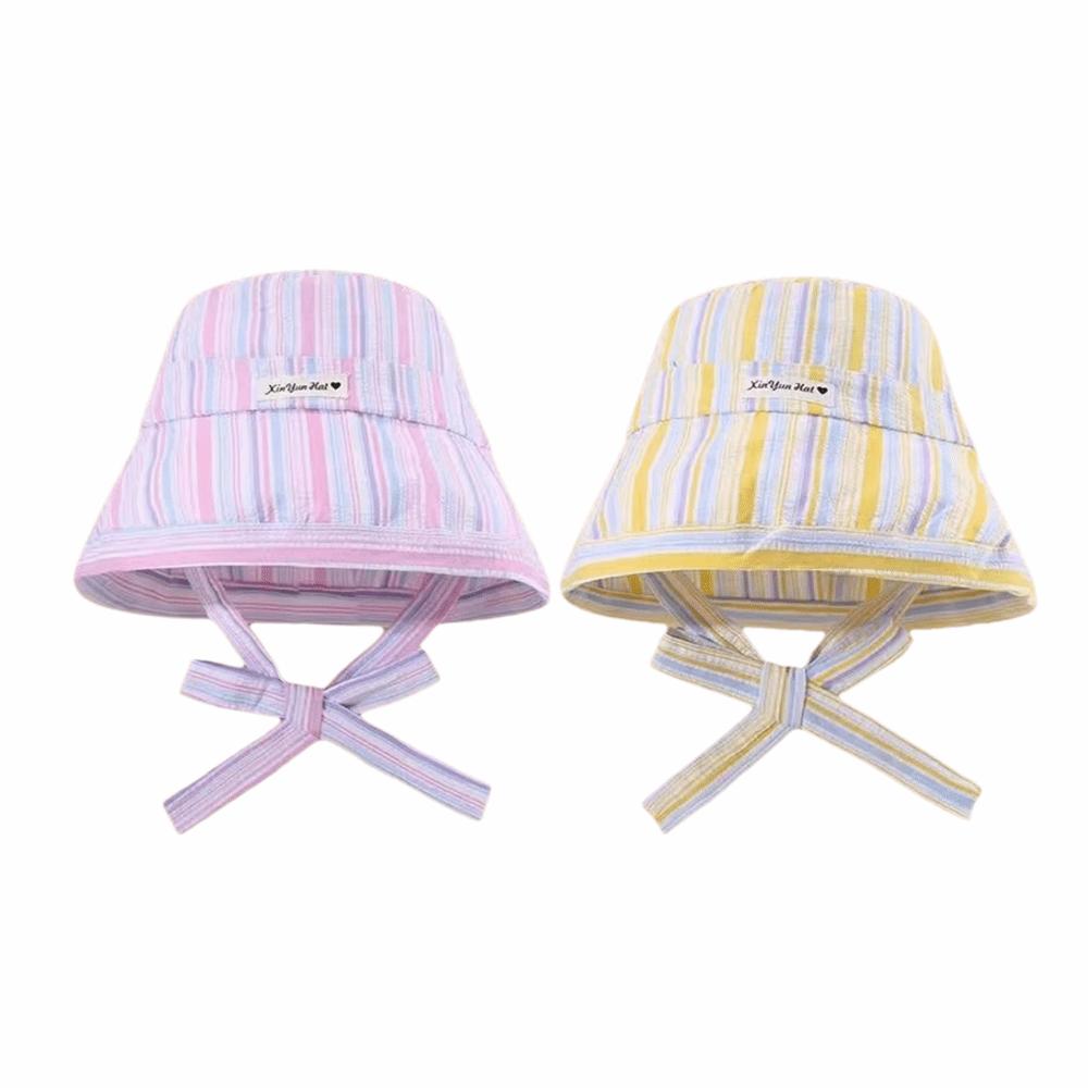 Contrasting Color Wide-edged Sun Hat Lace-up Wide Brim Fisherman Hat  Summer