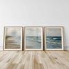 Aquarell Neutraler Strand Leinwand Wandkunst Set, Sanfte Küsten Ozeanwellen Drucke, Minimalistisches Boho Wohnzimmer Schlafzimmer Haus Dekor