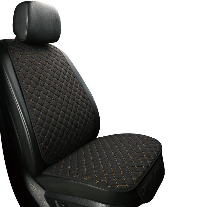 All-Season Breathable Linen Car Seat Cushion Set with Polka Dot Embroidery
